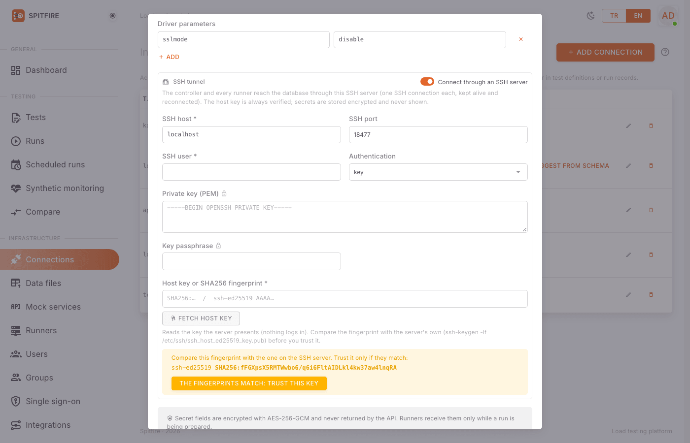 Host key fingerprint confirmation